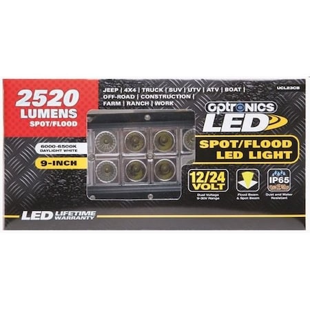 Optronics Led 9 Spot/Flood Light Bar, 12-24V, Color Window Box UCL23CB